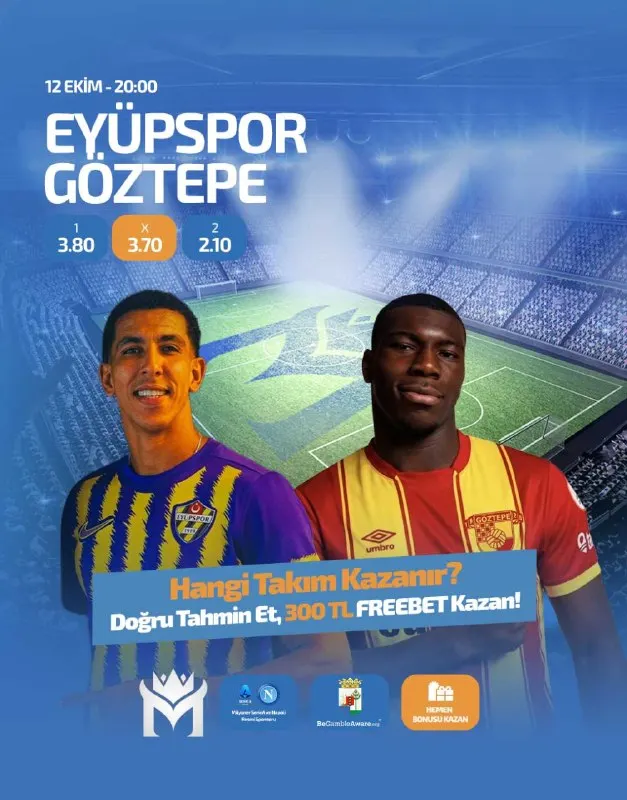 Milyoner Bahis Telegram: 🚨🚨 MİLYONER DE 300 TL FREEBET KAZANMA ŞANSI 🚨🚨 ⚽️Eyüpspor ⚔️ Göztepe 📅 12 Ekim…