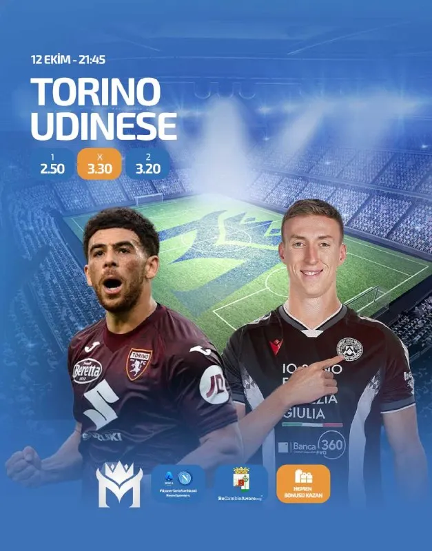 Milyoner Bahis Telegram: ⚠️ Bahis Severler Dikkat !! Serie A Heyecanı Milyoner de!!⚠️ 🏆Torino 🆚 Udinese…