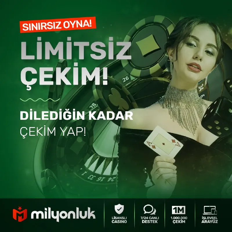 Milyonluk Telegram: 🟩 LİMİTSİZ VE SINIRSIZ ÇEKİM Milyonluk'ta dilediğiniz miktarları istediğiniz…