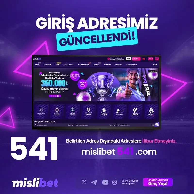 Mislibet Telegram: 🚨 Değerli Üyelerimiz; Güncel giriş adresimiz www.mislibet541.com olarak…