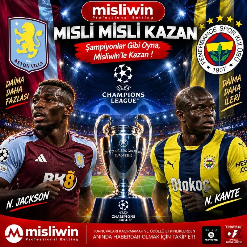 Misliwin Telegram: 🏆 UEFA Şampiyonlar Ligi 📅 14.10.2026 ⚽️ Aston Villa - Fenerbahçe ✍🏻 KG YOK ✍🏻…