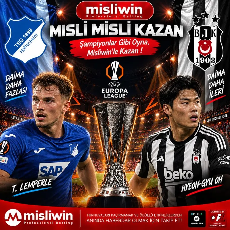 Misliwin Telegram: 🏆 UEFA Avrupa Ligi 📅 15.10.2026 ⚽️ Hoffenheim - Beşiktaş ✍🏻 KG Var ✍🏻 SKOR : 1…