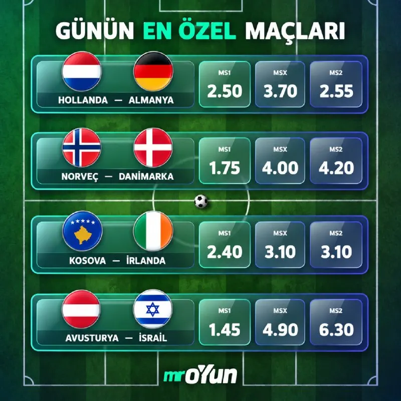 MrOyun Telegram: ⚽️ Günün en özel maçları Uluslar Ligi’nde! 🇳🇱 21:45 | Hollanda – Almanya 🇳🇴…