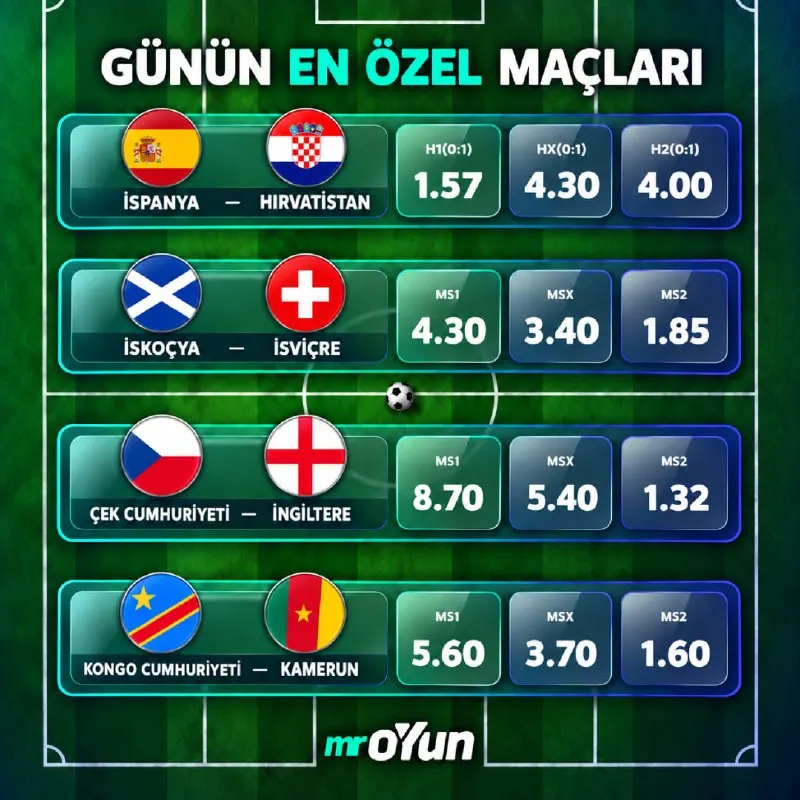 MrOyun Telegram: ⚽️ GÜNÜN EN ÖZEL MAÇLARI MrOyun’DA! 🔥 Milli takımlar sahnede, günün dikkat…