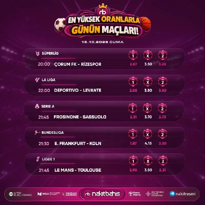 Nakitbahis Telegram: 📈En yüksek oranlarla günün maçları! 🏆Yüksek oranlarla kazancı yaşa! ✅Güncel…