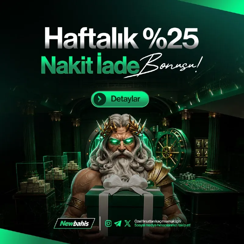 Newbahis Telegram: 🚨 HAFTANIN AVANTAJI NEWBAHİS’TE! 🚨 💰 HAFTALIK %25 NAKİT İADE BONUSU! 🔄…