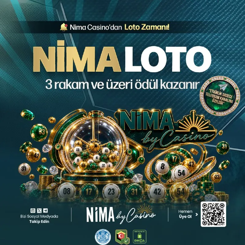 Nima Casino Telegram: 🎱 NİMA LOTO HAFTASI BAŞLADI! 🚨 1'den 54'e kadar 6 sayı seç, büyük ödülleri kap!…
