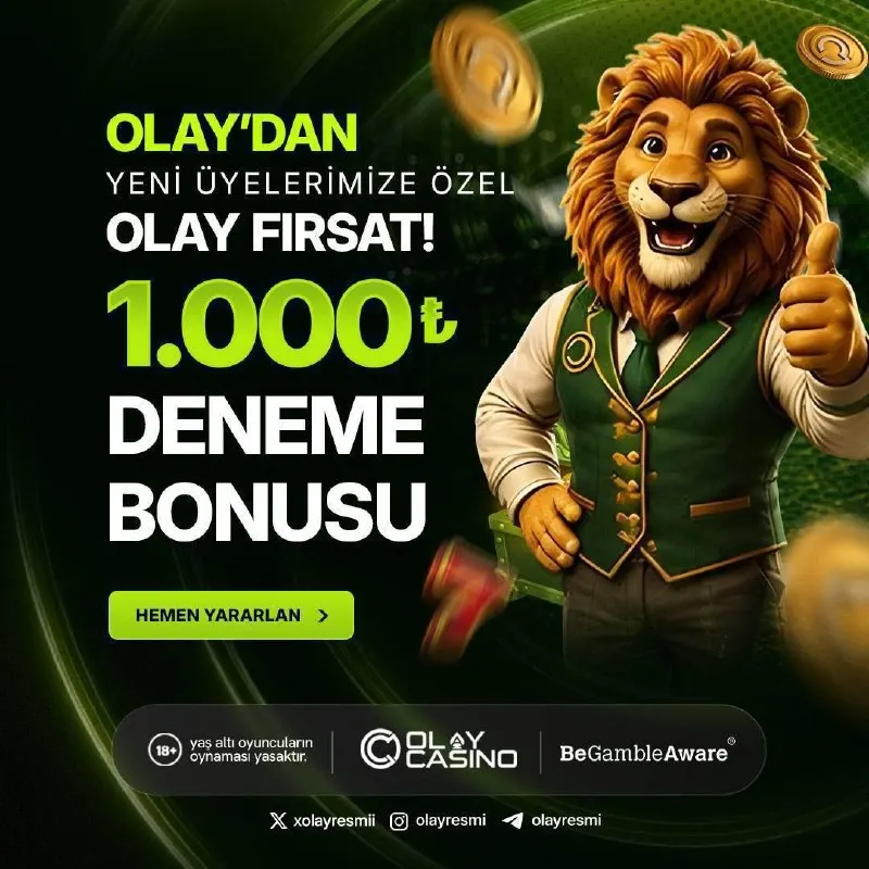 OlayCasino Telegram: Rolling Etkinlik Değerinde 1.000₺ Deneme Bonusu Olay'da ayrıcalıkları ilk…