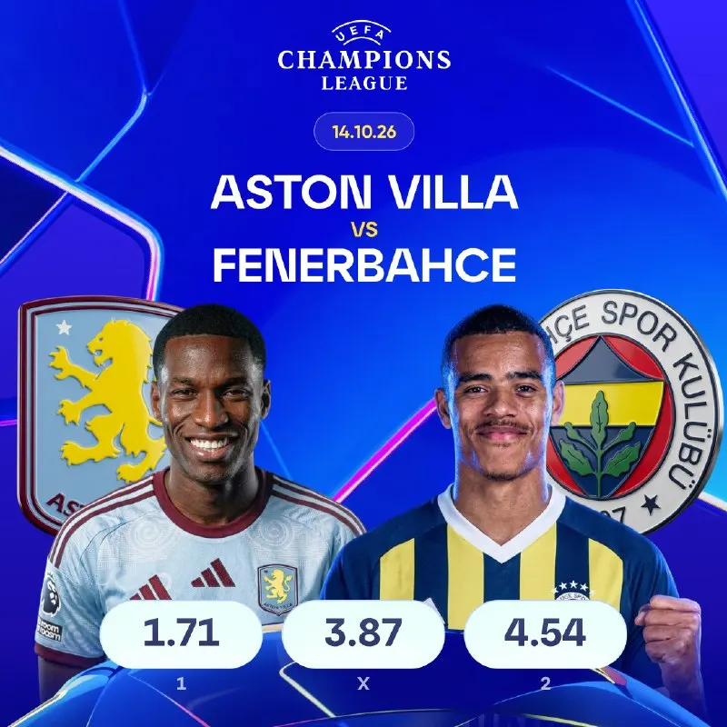 Olymp Casino Telegram: ⚽️ Aston Villa - Fenerbahçe. Birmingham’da büyük mücadele! ⚡ Aston Villa evinde…