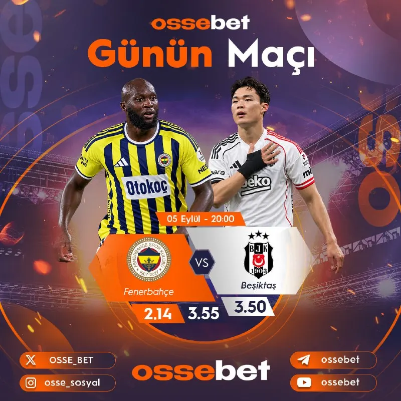 Ossebet Telegram: 🇹🇷🇹🇷 Süper Lig Maçında Fenerbahçe Bugün Sahasında Beşiktaş ile Karşılaşıyor…