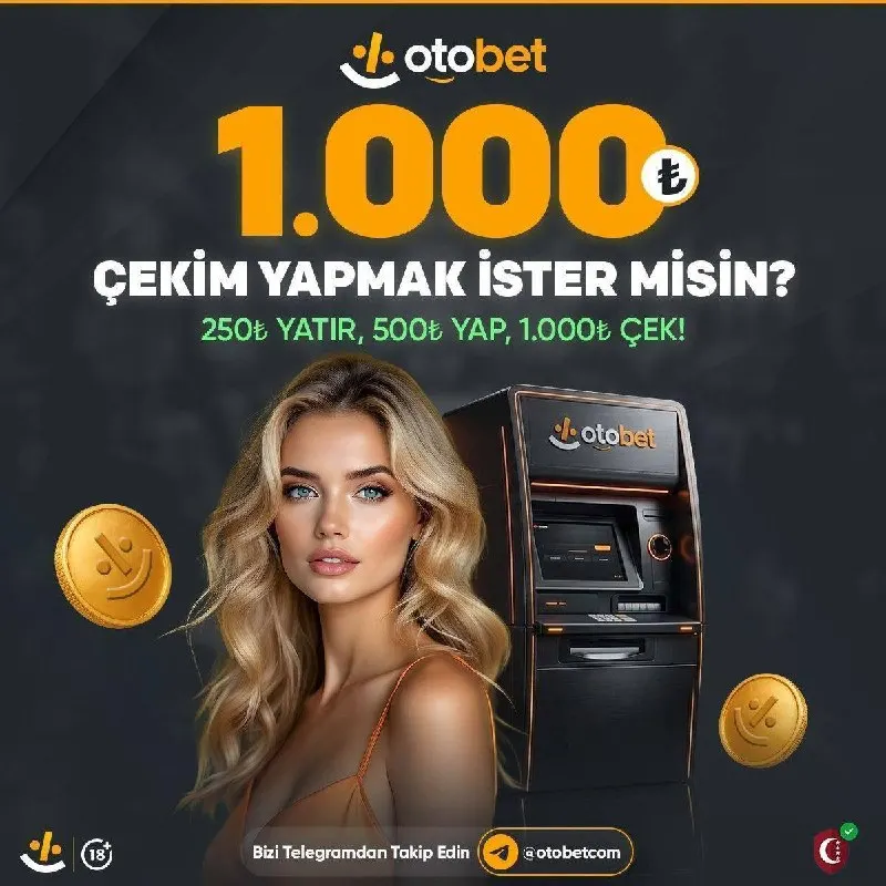 Otobet Telegram: ⚡️😍😍😍😍😍 🏷 1.000₺ ÇEKİM YAPMAK İSTER MİSİN ? 🧾 250₺ Yatır 📤 500₺ Yap, 1.000₺…