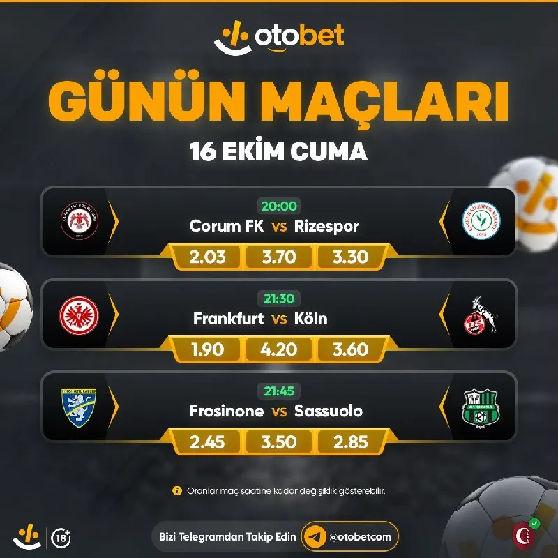 Otobet Telegram: 💛💛💛💛💛💛💛💛💛💛 ⚽ Otobet'te Futbol Heyecanı Hız Kesmeden Devam Ediyor! 💰 Sıcak…
