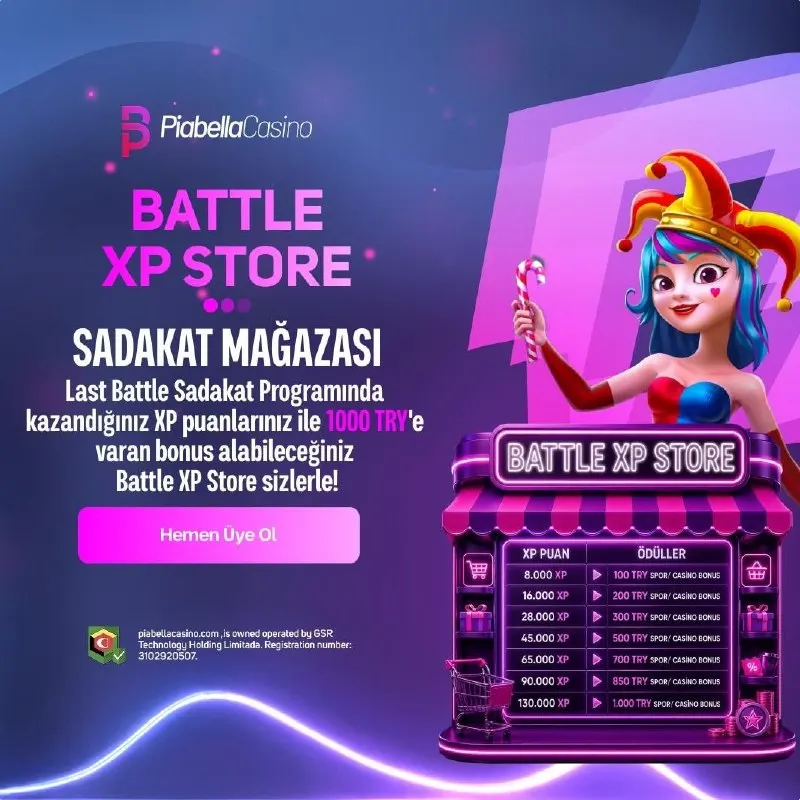 Piabella Casino Telegram: 👑 BATTLE XP STORE SADAKAT MAĞAZASI SİZLERLE !! ✨ Piabella'da yapacağınız…