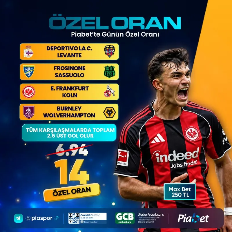 Piabet Telegram: 🏆 PİABET'TE KOMBİNE ÖZEL ORAN GÜNÜ! ⚽️TÜM KARŞILAŞMALARDA TOPLAM 2.5 ÜSTGOL…