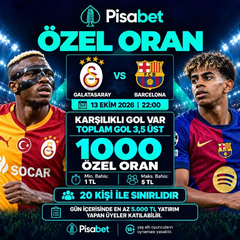 Pisabet Telegram: 🔥 DEV MAÇA PİSABET’TEN 1000 ÖZEL ORAN! 🔥 ⚽️ Galatasaray – Barcelona 📅…