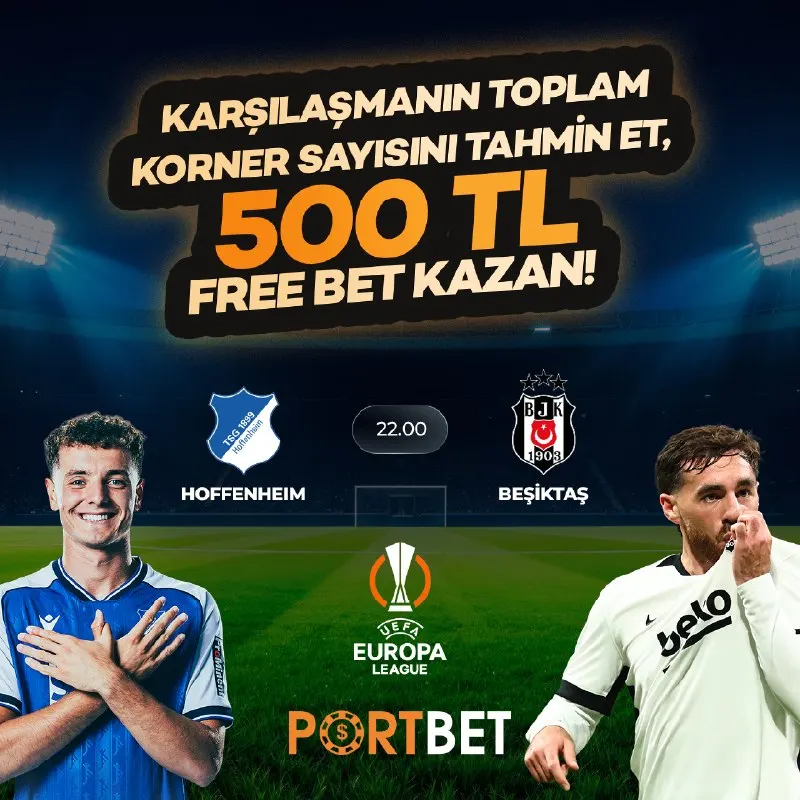 Portbet Telegram: 5️⃣0️⃣0️⃣🔠🔠 🔠🔠🔠🔠🅱️🔠🔠 🇹🇷 Hoffenheim vs Beşiktaş Maçının Toplam Korner Sayısını…