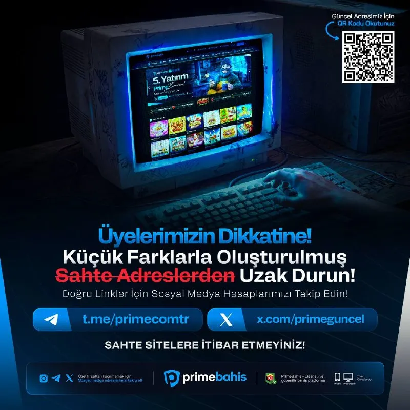 Primebahis Telegram: 🚨 ÖNEMLİ GÜVENLİK UYARISI: SAHTE SİTELERE DİKKAT! 🚨 💙Son zamanlarda adımızı…