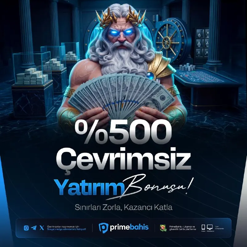 Primebahis Telegram: ⚡️GÜNE ÖZEL %500 BONUS AKTİF ⚡️ 💙 100₺ yatırıma %250 çevrimsiz 💙 500₺ yatırıma…