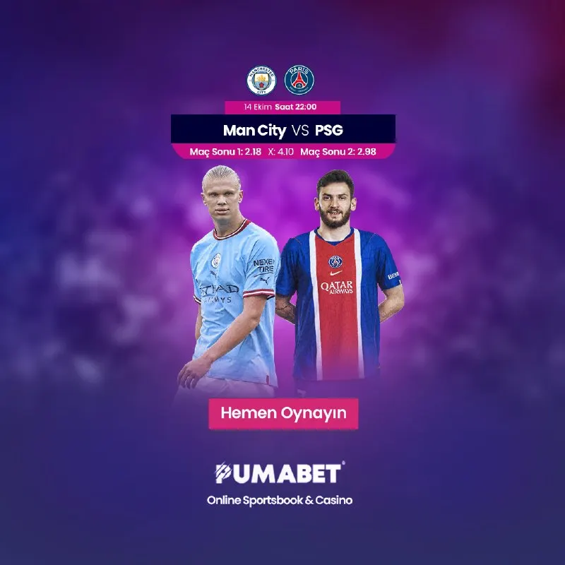 Pumabet Telegram: 🏟 22:00’de Avrupa vitrin maçı 🏆 Şampiyonlar Ligi Man City 🆚 PSG Pres, geçiş…