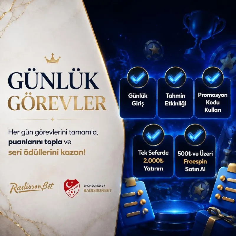 Radissonbet Telegram: 🟡🟡🟡🟡🟡🟡💎🟡🟡🟡🟡🟡🟡🟡🟡 Her gün görevlerini tamamla, puanlarını topla ve seri…
