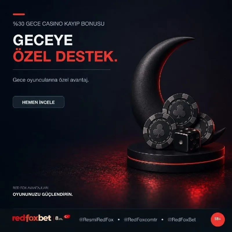 Redfoxbet Telegram: Gece Kuşlarına %30 Casino Kayıp Bonusu 01.00 – 07.00 arasında casinoda 10.000₺…