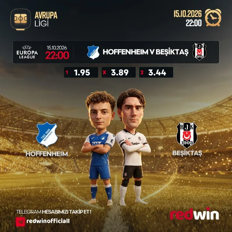 Redwin Telegram: 🇹🇷 Temsilcimiz Beşiktaş'a başarılar dileriz.. ⚽️ Hoffenheım 🆚 Beşiktaş Maçta…