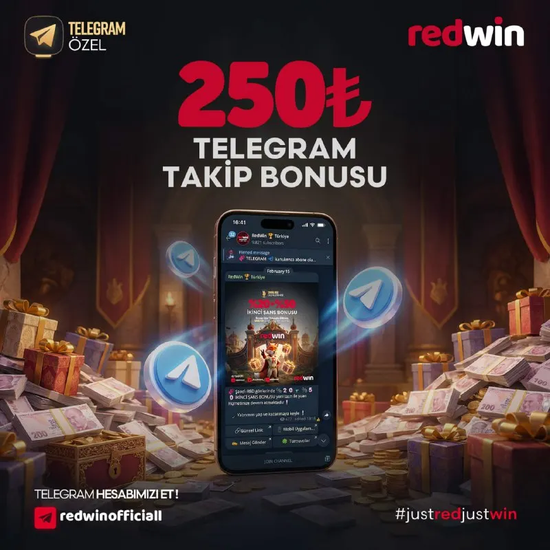 Redwin Telegram: ✅ 2️⃣5️⃣🔠 🔠🔠BONUS 📱 TELEGRAM kanalımıza abone olan üyelerimize her ay 250 TL…