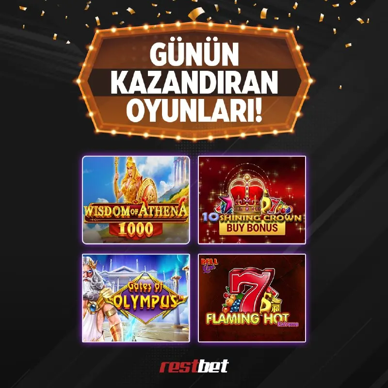 Restbet Telegram: 🎰 Günün kazandıran oyunları Restbet'te! Yüksek RTP 🔴🔴🔴🔴 'te! ⚠️ Kanalın alt…