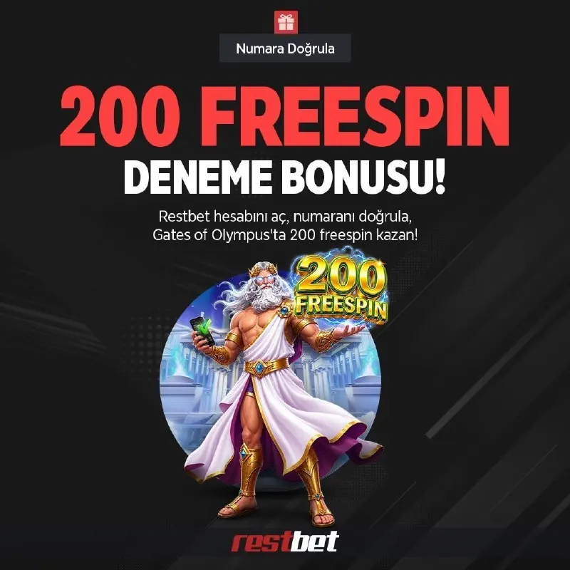 Restbet Telegram: 📞 NUMARANI DOĞRULA, 2️⃣0️⃣0️⃣ FREESPIN KAZAN! Numaranı doğrula, 200 freespin 🎰…
