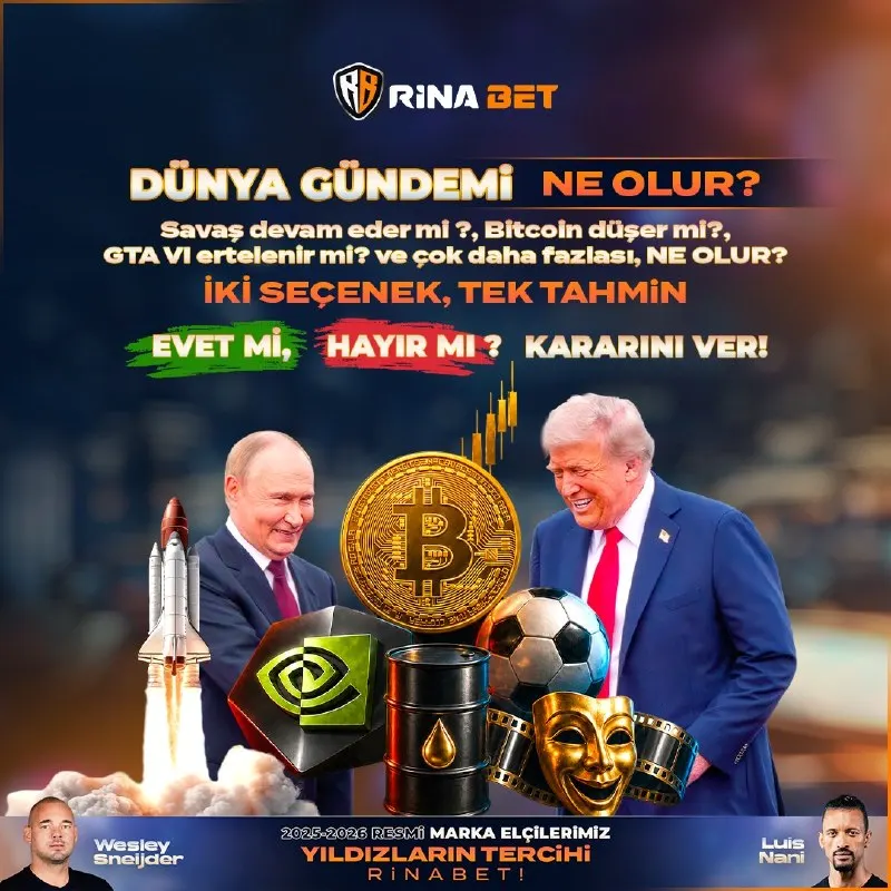 Rinabet Telegram: 🌍 Dünya gündemi NE OLUR? ⚡ Bitcoin, savaş, teknoloji, spor ve daha…