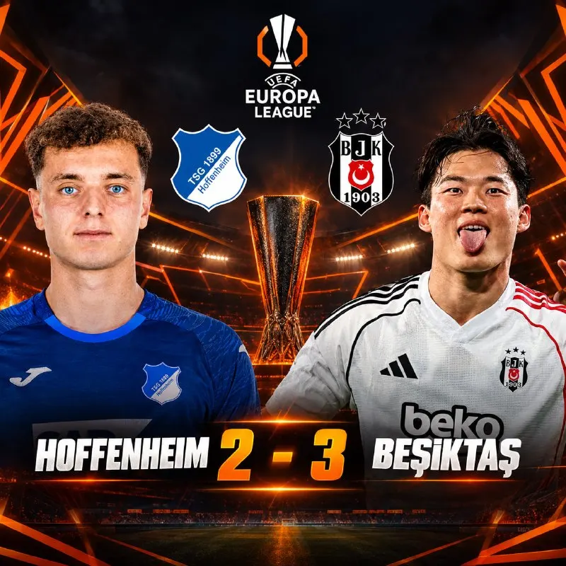 Risebet Telegram: MS | 🇩🇪 Hoffenheim 2-3 Beşiktaş 🇹🇷 ⚽️ 60’ Murillo ⚽️ 68’ Asllani ⚽️ 73' Hyeon…