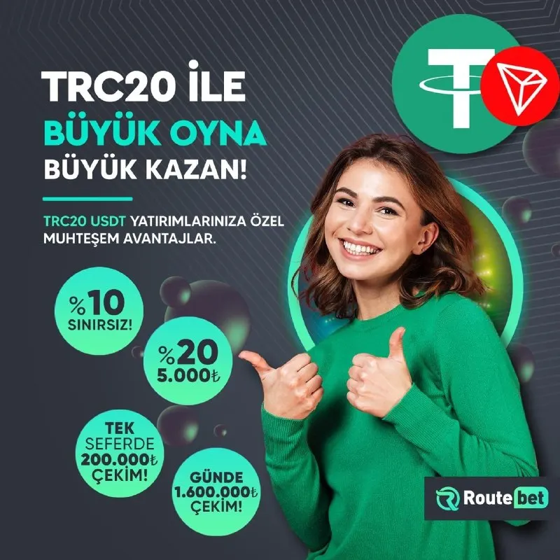 Routebet Telegram: ⚡️Büyük Oyna ⚡️Büyük Kazan ⚡️ ➡️TRC20 USDT yatırımlarınıza özel muhteşem…