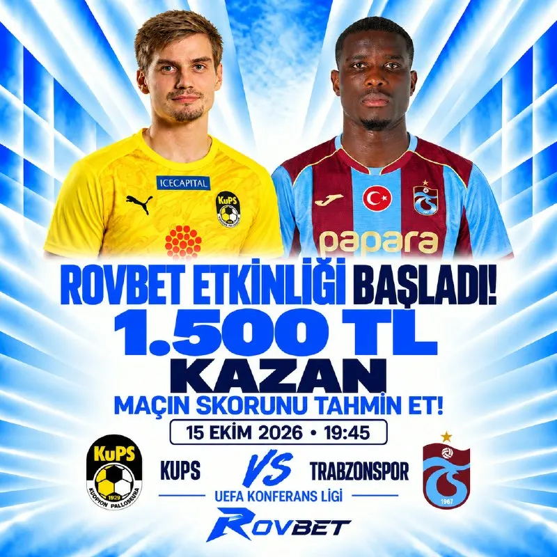 Rovbet Telegram: 🔷🔷🔷🔷🔷 ⚠️ ROVBET 1.500₺ ÖDÜLLÜ SKOR TAHMİN ETKİNLİĞİNDE SON 3 SAAT! ⚠️ ⚽…
