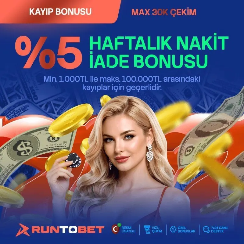 Runtobet Telegram: 🔥 HAFTANIN KAYBINA ÖZEL %5 GERİ İADE! 💰 💥 Hafta boyunca yaşadığın kayıpların…