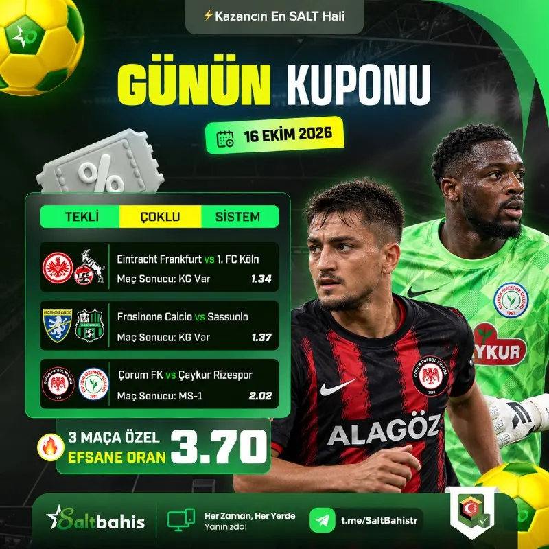 Saltbahis Telegram: ⚽ SALTBAHİS'TEN GÜNÜN KUPONU GELDİ! ⚽ 🎉🎉🎉🎉🎉🎉 ——————————————- 🇩🇪 Eintracht…