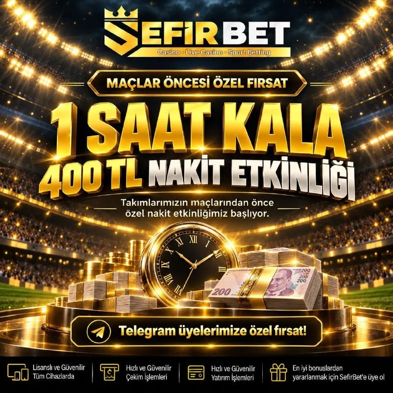 Sefirbet Telegram: SEFİR’DEN 400 TL NAKİT KOD FIRSATI! 💸 ⚽ Maç heyecanına özel fırsat seni…