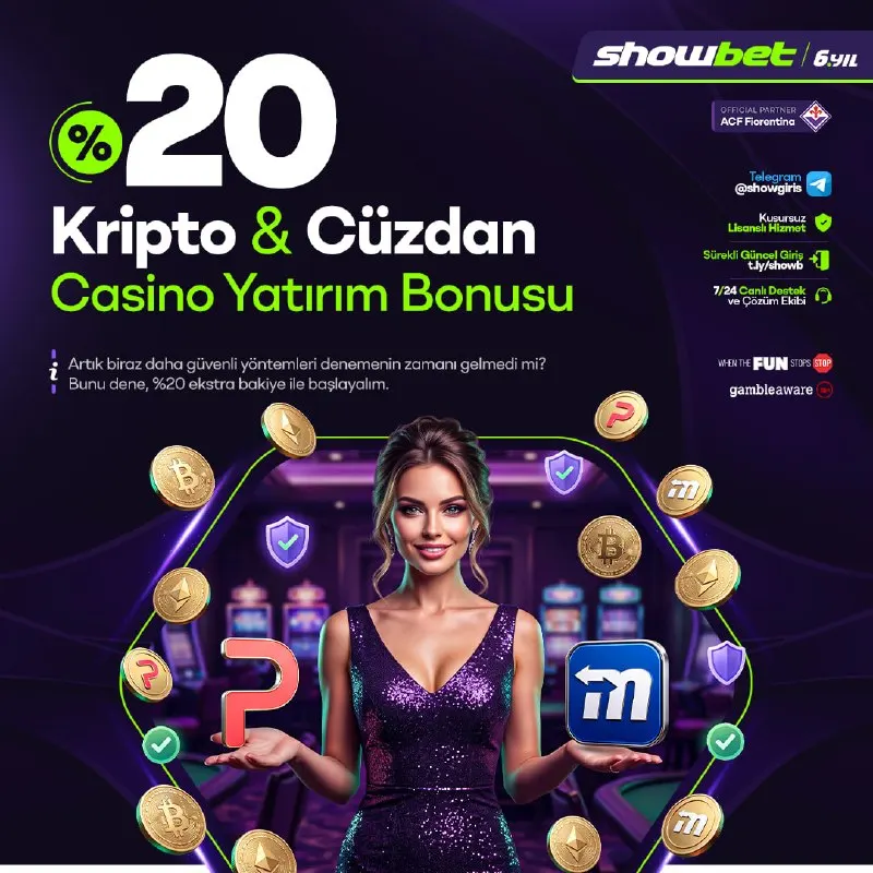 Showbet Telegram: ▶️⭐️⭐️⭐️⭐️⭐️⭐️⭐️⭐️ 'den 🔣2️⃣0️⃣ Kripto ve Mega Cüzdan Bonusu 💸Min. 100₺…