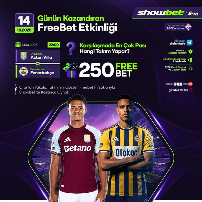 Showbet Telegram: 💚💚💚💚💚💚 Freebet Ödüllü Tahmin Etkinliği 🏴 ASTON VİLLA 🆚 FENERBAHÇE 🇹🇷 🏆 En…