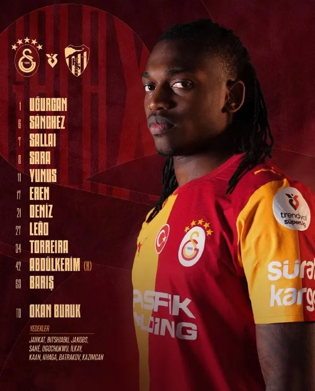 Siyahbet Telegram: 🚨 Galatasaray'ın Kocaelispor maçı ilk 11'i belli oldu.