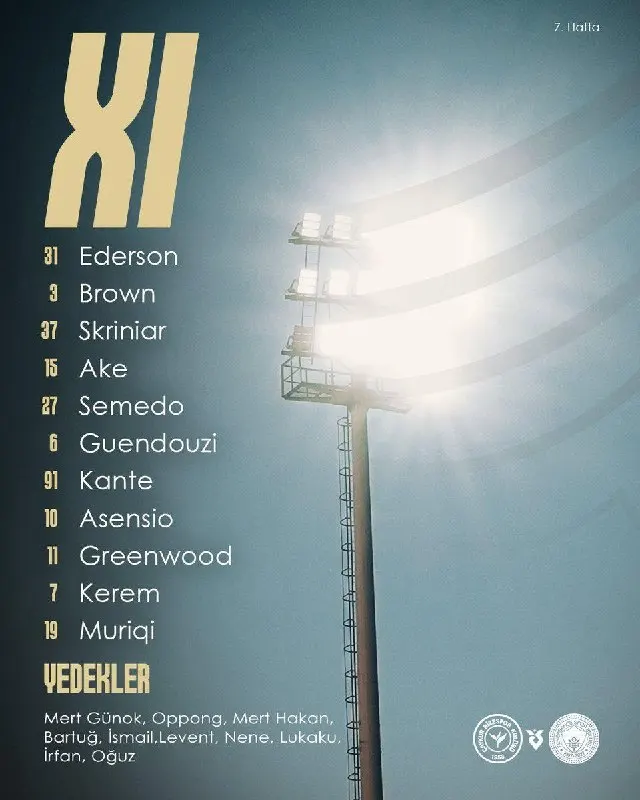 Siyahbet Telegram: 🚨 📋 Fenerbahçe'nin Ç. Rizespor maçı ilk 11'i belli oldu.