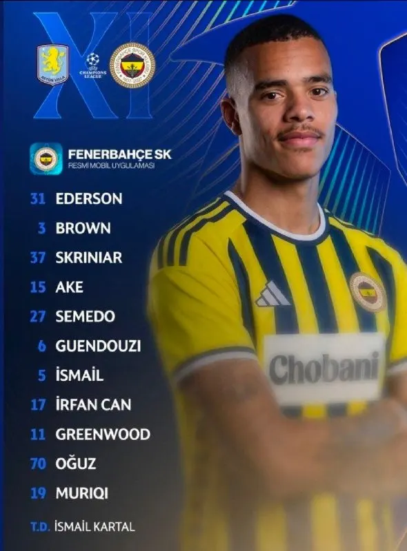 Siyahbet Telegram: 🚨 Aston Villa - Fenerbahçe maçında Fenerbahçe’nin ilk 11’i belli oldu! 🇹🇷…