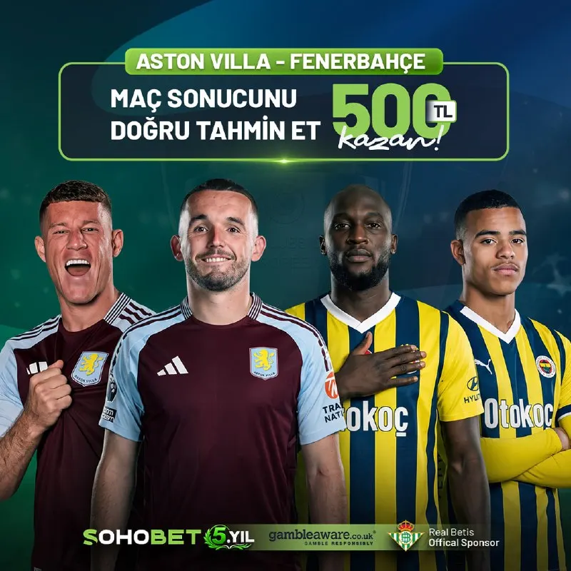 Sohobet Telegram: 🔥 ASTON VILLA 🆚 FENERBAHÇE TAHMİN ETKİNLİĞİ! Şampiyonlar Ligi gecesinde büyük…