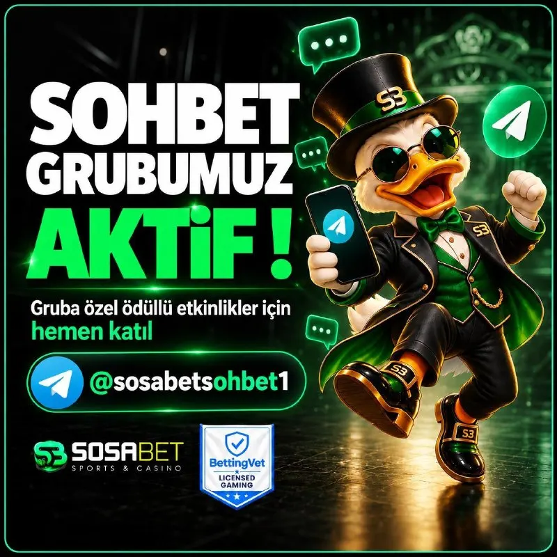Sosabet Telegram: 💬 Sosabet sohbet grubumuz aktif! 🎁 Gruba özel ödüllü etkinlikler için hemen…