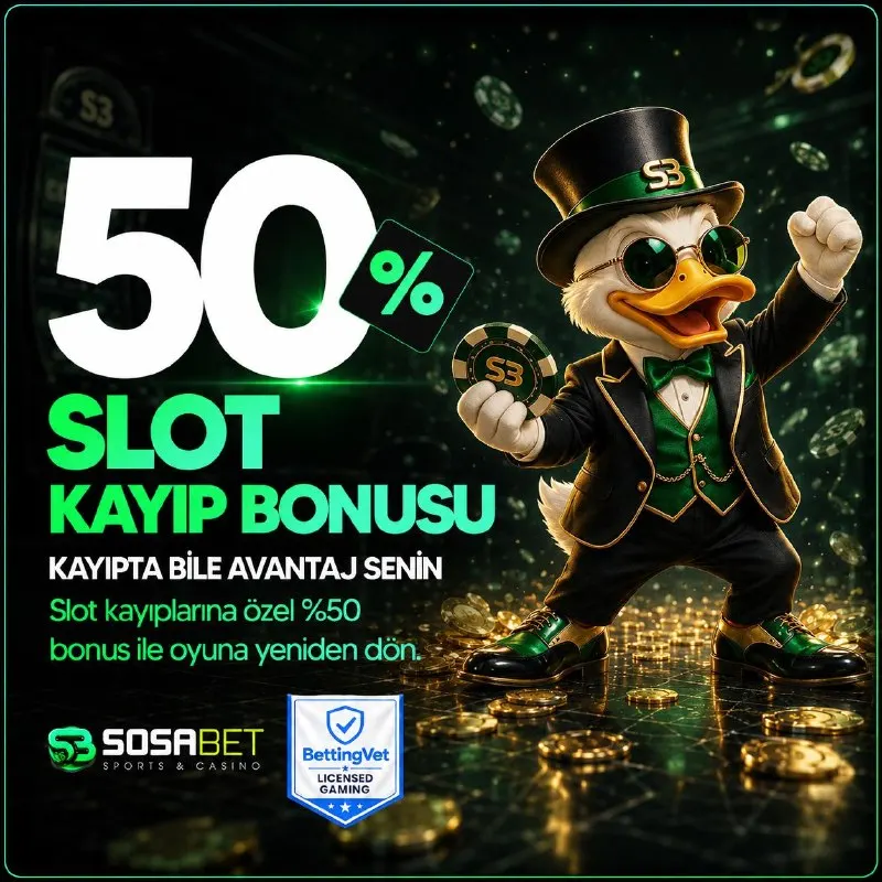 Sosabet Telegram: 💱 Her Gün Kayıplarını Avantaja Çevir ! 🎰 Günlük %50 Slot Kayıp Bonusu ile…
