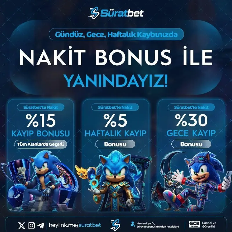 Süratbet Telegram: 💙💙💙💙💙💙💙 💙💙💙💙💙 💙💙💙 💫%15 Anlık Nakit Kayıp Bonusu İle şansını anında tazele. 💙%5…