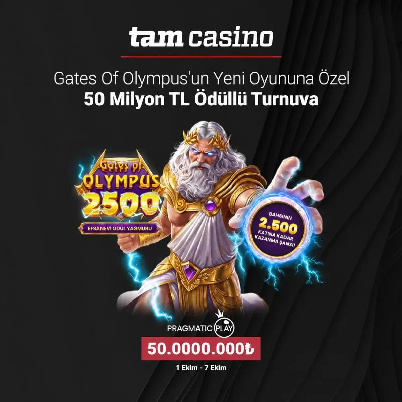 TamCasino Telegram: ⚡️Pragmatic'in yeni oyunu Gates of Olympus 2500'e özel turnuva başladı. 💸…