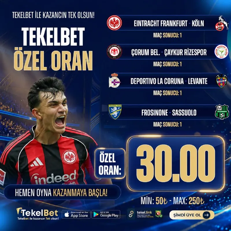 Tekelbet Telegram: ⚡️ TEKELBET'TEN BOMBA ÖZEL ORAN! ⚽️ ⚡️⚡️⚡️⚡️⚡️⚡️⚡️⚡️⚡️⚡️ 🚀 TEKELBET'TE TAM…