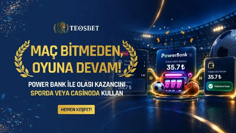 Teosbet Telegram: ⚡️ POWER BANK İLE BEKLEME DERDİNE SON! 🔥 ⌛ Maçın bitmesini bekleme! Açık…