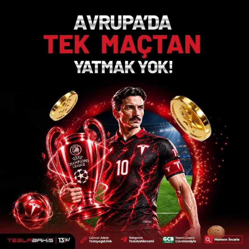 Tesla Bahis Telegram: ⚽️ AVRUPA’DA TEK MAÇTAN YATMAK YOK! 💰 🟥 Tek maçtan kuponun bozulmasın, kazanç…