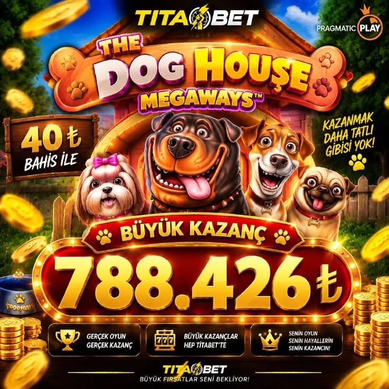 Titabet Telegram: 💸 BÜYÜK KAZANÇ GELDİ! 💸 🐶THE DOG HOUSE oyununda 💰40 TL BET İLE 788.426 TL…